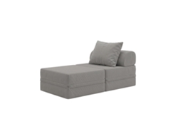 Sofá Modular 1 Lugar+ Puff Convertible Liso Cinza Escuro