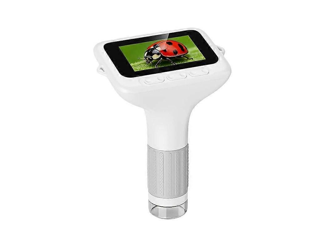 Microscopio digital portátil H385 con pantalla IPS de 3 pulgadas, enfoque manual y luz integrada. Ideal para niños.