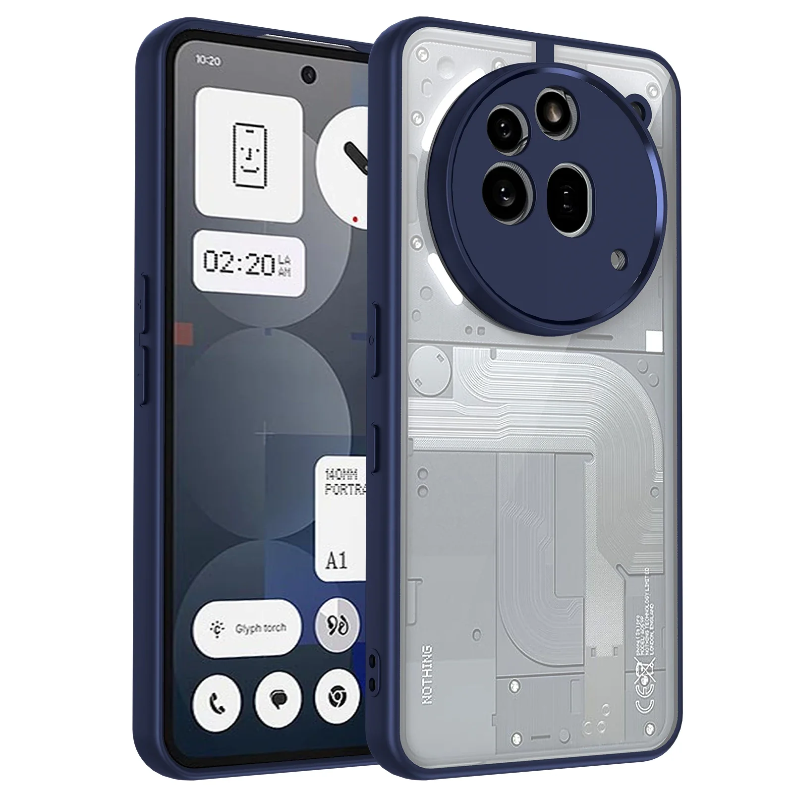 (azul, Nothing Cmf Phone 2 Pro) Funda Protectora Antigolpes Con Placa Trasera Rígida De Pctpu, Funda Protectora Ultrafina Transparente