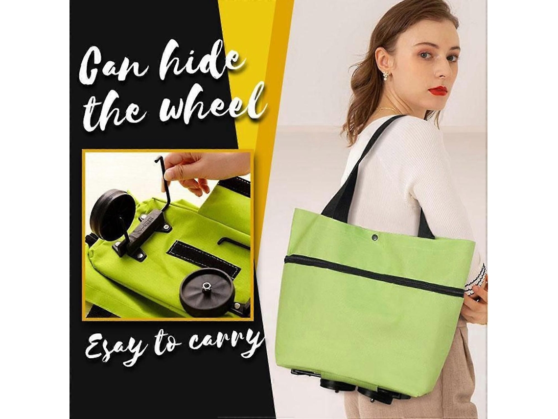 Bolsa de compras plegable ecológica de tela Oxford con ruedas para uso exterior. GOKOCO