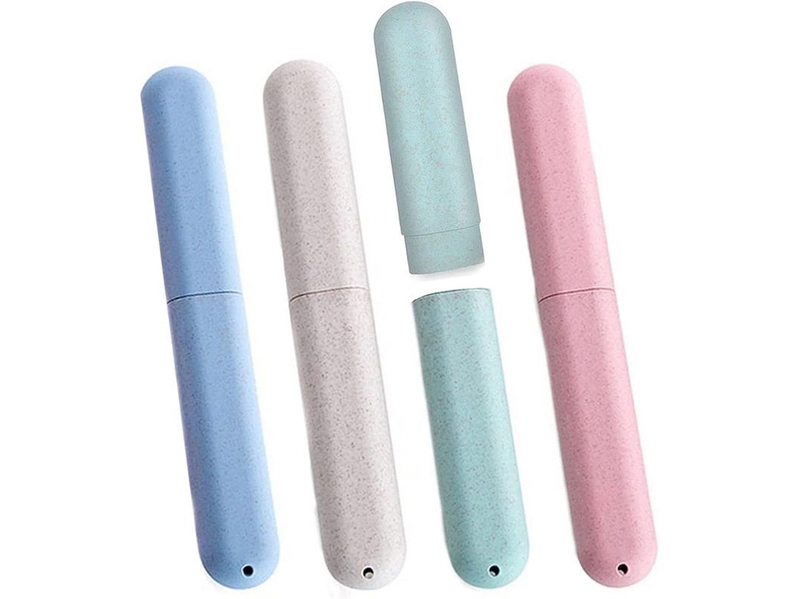 Estuche Portátil Para Cepillos De Dientes (4 Unidades) Para Viajes Y Camping, Con Ventilación, Material Duradero.