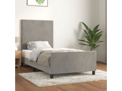Estructura De Cama Sin Colchón Terciopelo Gris Claro 80x200 Cm