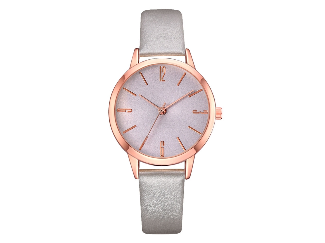 Reloj De Pulsera Analógico De Cuarzo Para Mujer Con Correa De Pu, Estilo Moderno Y Sencillo (gris)