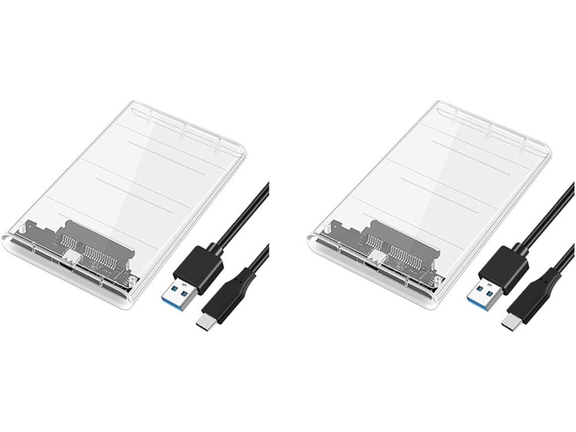 Carcasa Transparente Para Ssd/hdd Sata3 De 2,5 Pulgadas Con 2 Puertos Usb 3.0/tipo-c, 5 Gbps.