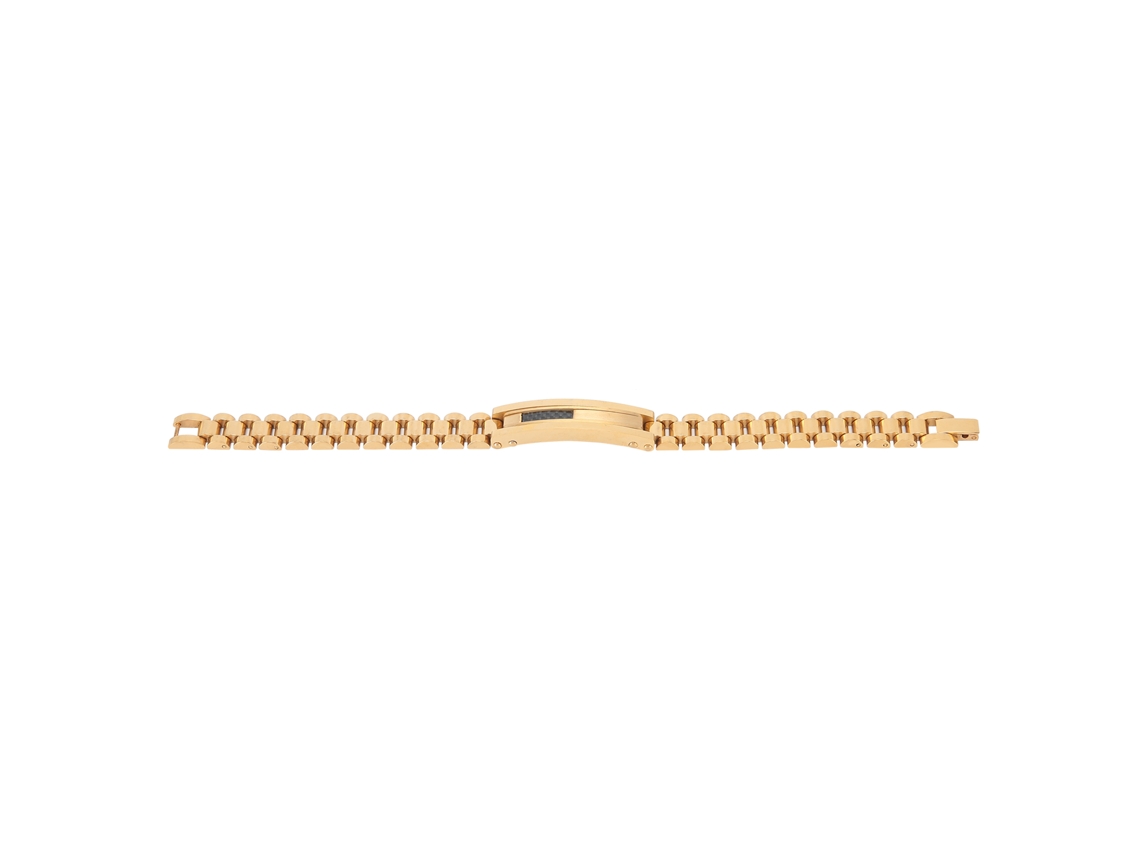 Elegante Pulsera Unisex De Metal Dorado En Aleación De Acero Inoxidable.