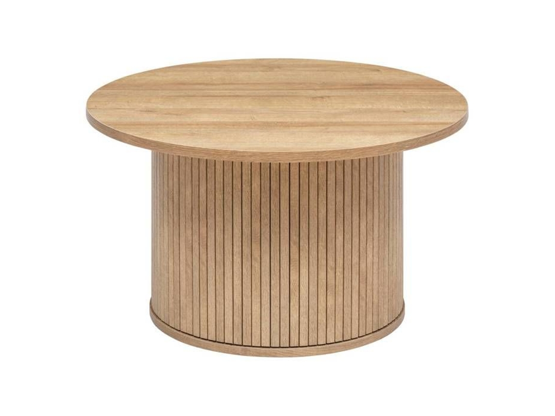 Mesa de centro Colva chapada efecto madera D70cm - Madera natural - Atmosphera interior Designer