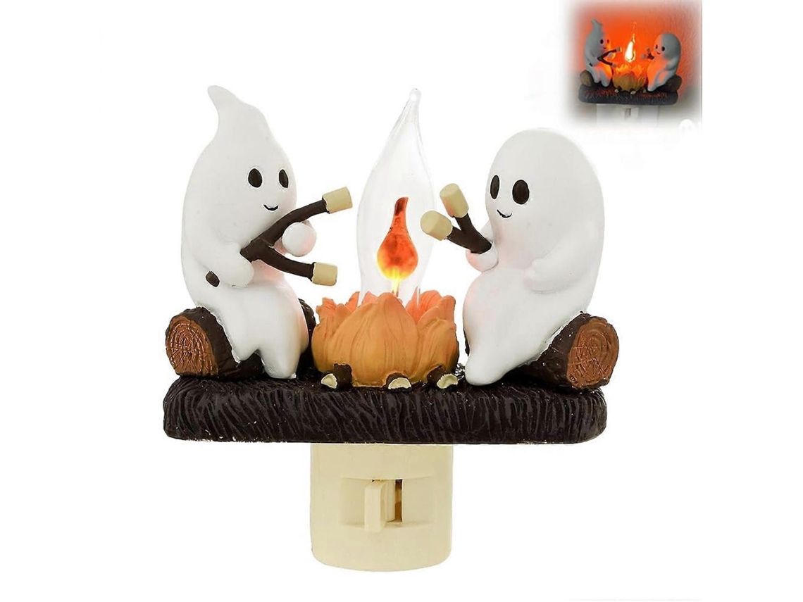 Luz nocturna de fantasma con efecto de fogata y luz nocturna de malvavisco para Halloween. Rosewell
