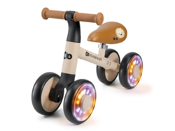 Bicicleta De Equilibrio Mini Kinderkraft CUTIE FLASH con ruedas LED RGB, asiento regulable 26–28 cm y alta estabilidad Beige