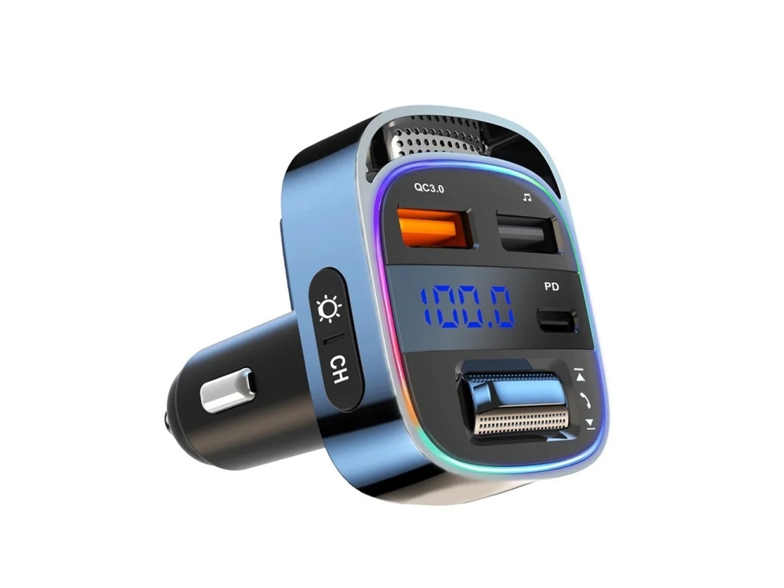 Transmissor Fm Bluetooth 5.4 54w Pd E Qc3.0, Viva Voz, Suporte Para Unidade Usb Yizhood (preto)