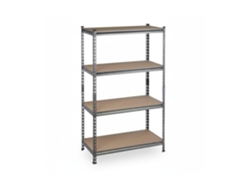 Relaxdays Estantería Metálica, 4 Baldas Altura Ajustable, 153 X 91 X 46 Cm, Resiste Hasta 1440 Kg, Estante Taller, Gris