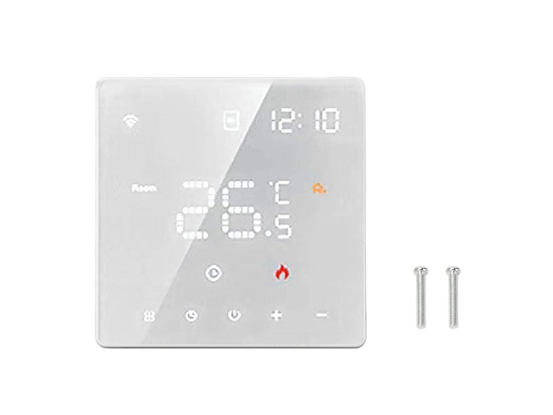 Termostato Digital Inteligente Tuya Touch Pequeno para Aquecimento de Piso 100 250vac Branco