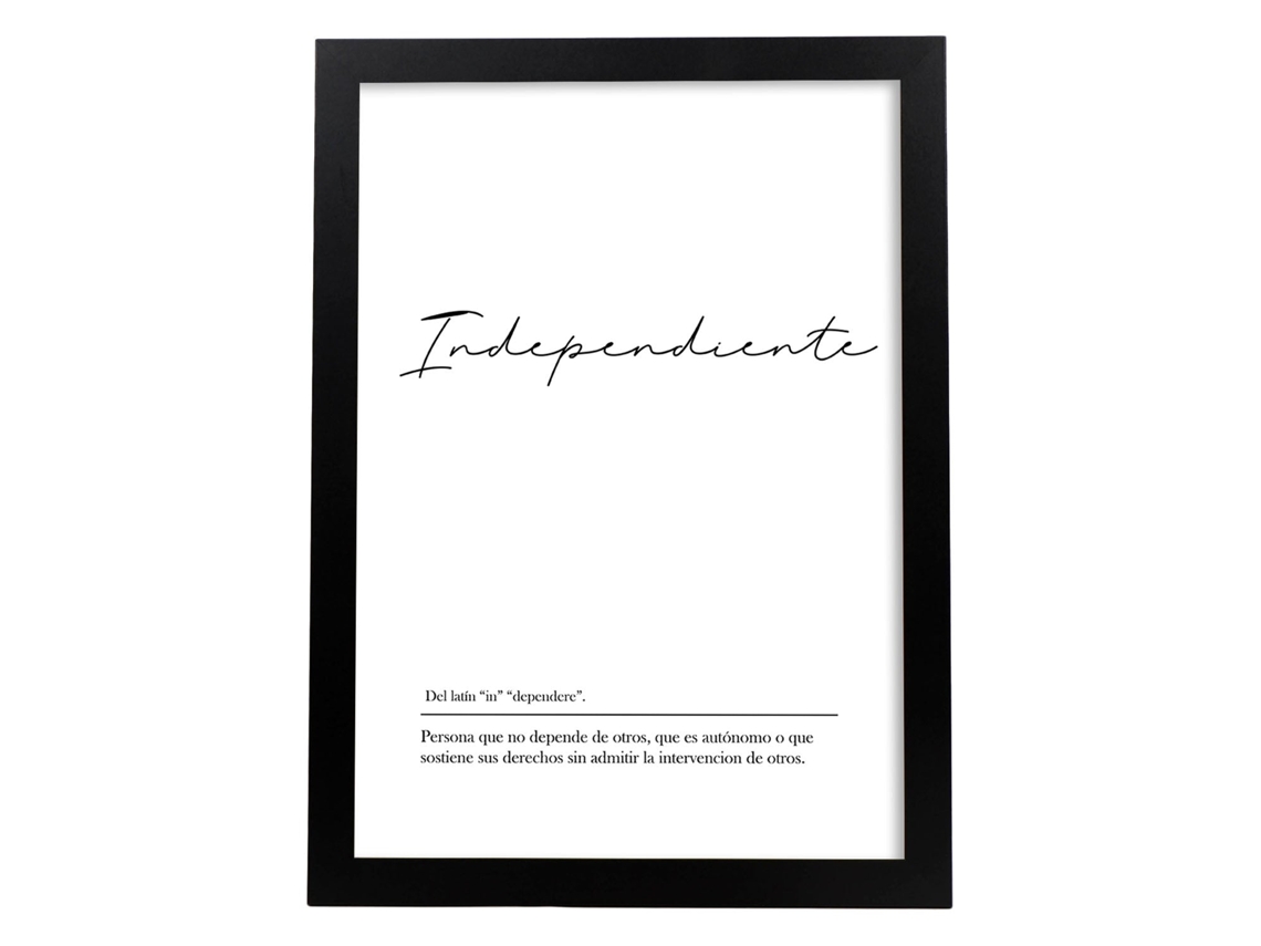 Póster NACNIC con la Definición de la Palabra Independiente en con Fondo Blanco Nórdico