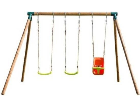 Columpio MASGAMES Con Asiento De Bebé (3.43x 1.94x 2.21m - Marrón - Edad Mín. Recomendada:3)