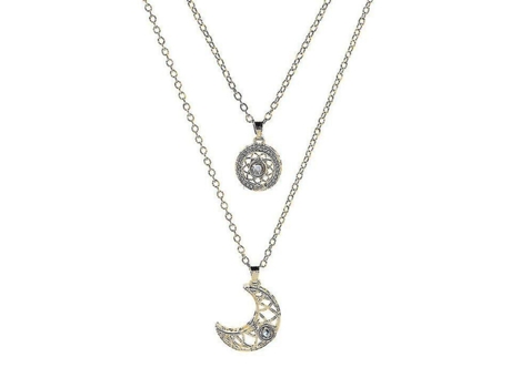 Collar de proyección de estrella de Sun Moon, joyería de collar de pareja/amigo