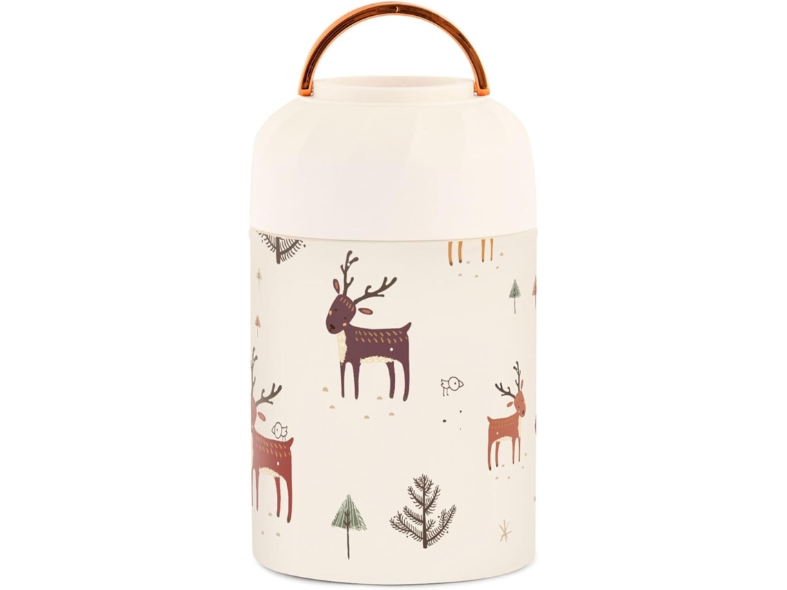 Fiambrera Isotérmica De Acero Inoxidable Con Cuchara Bonito Diseño Ciervo Para Niños Y Mujeres 500 Ml Gra...