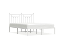 Maison Exclusive - Estructura Cama Sin Colchón Con Cabecero Metal Blanco 140x190cm