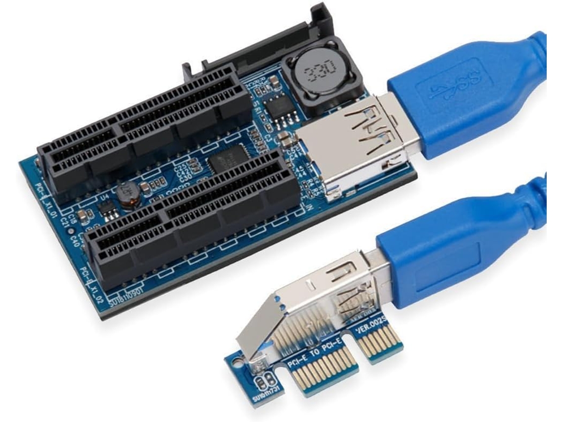 Cable De Extensión Pci-e 1x A Puerto Dual 4x, Adaptador De Tarjeta