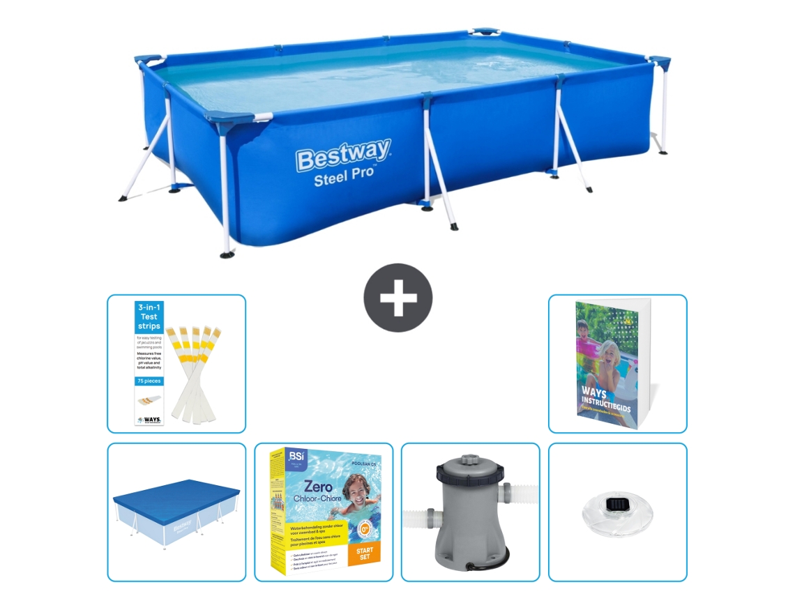 Bestway Piscina Bestway Steel Pro Retangular - 300x201x66 Cm - 7-peças S4
