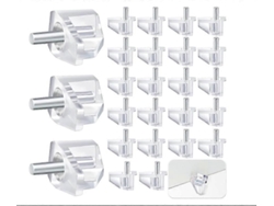 40 Clavijas De Estante Transparentes De 3mm, Soportes De Plástico Para Gabinetes Y Estanterías 40 Piezas