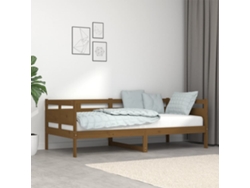 Sofá cama 90x190 cm madera maciza de pino marrón miel
