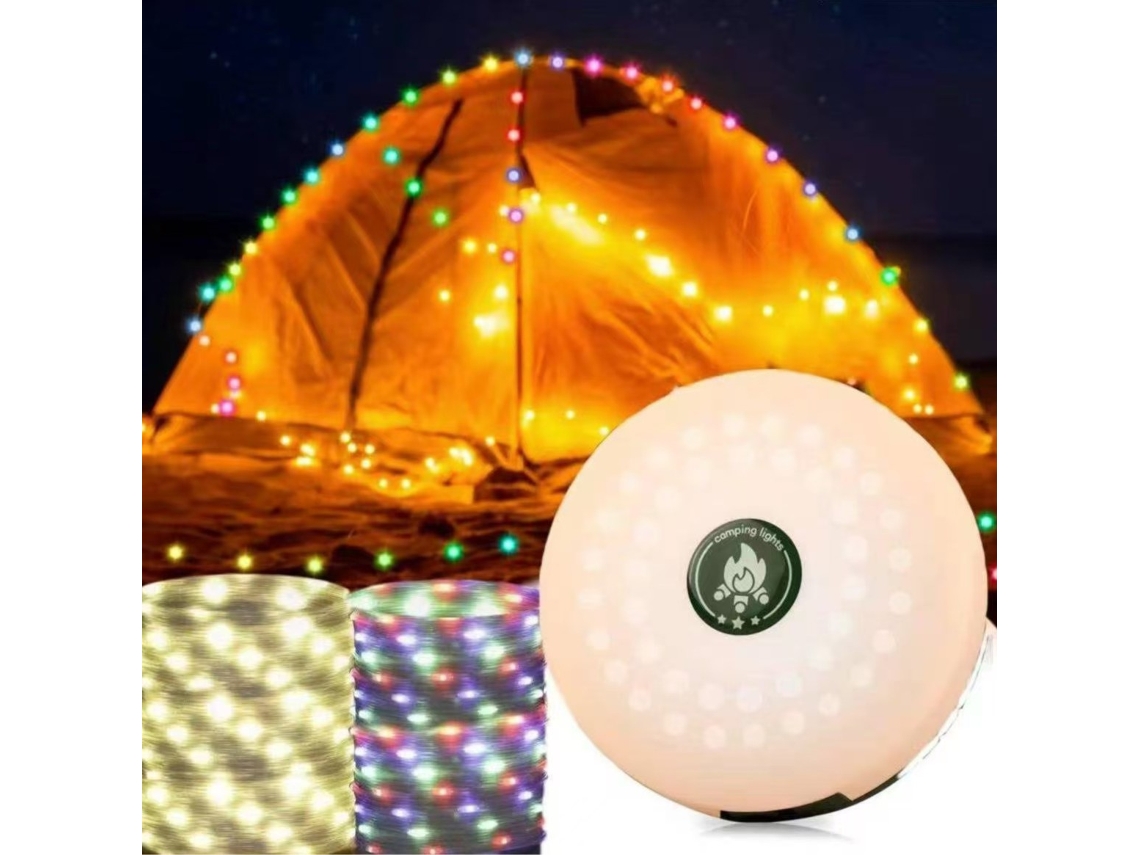 Linterna De Camping Portátil 2 En 1 Con Guirnalda De Luces Led De 10 Metros, Recargable, Resistente Al Agua, Ideal Para Senderismo, Decoraci