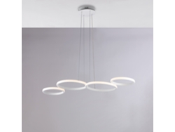 Lámpara de techo Annie de metal y aluminio lacado en blanco y negro con mando a distancia LED Cct integrado H.6 Ø50 Bl321 Pbc Belight