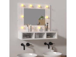 Armario con espejo y LED, 60 x 31,5 x 62 cm, blanco brillante, DKD HOME DECOR