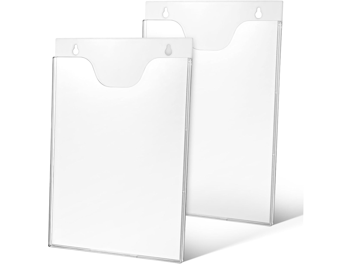 Organizador De Escritorio De Acrílico Transparente De 2 Piezas Para Montaje En Pared, Archivador Vertical Para Documentos.