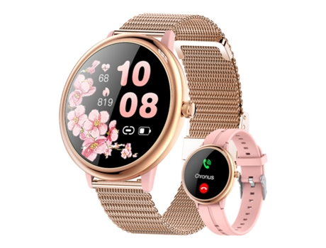 BISBISOUS R8 Reloj Inteligente Mujer Deportes Saludables Frecuencia Cardíaca Oro