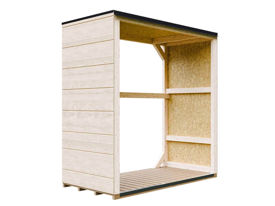 Refugio para leña al aire libre 1,14 m² 75 x 153 x H159 cm M980 1 Timbela