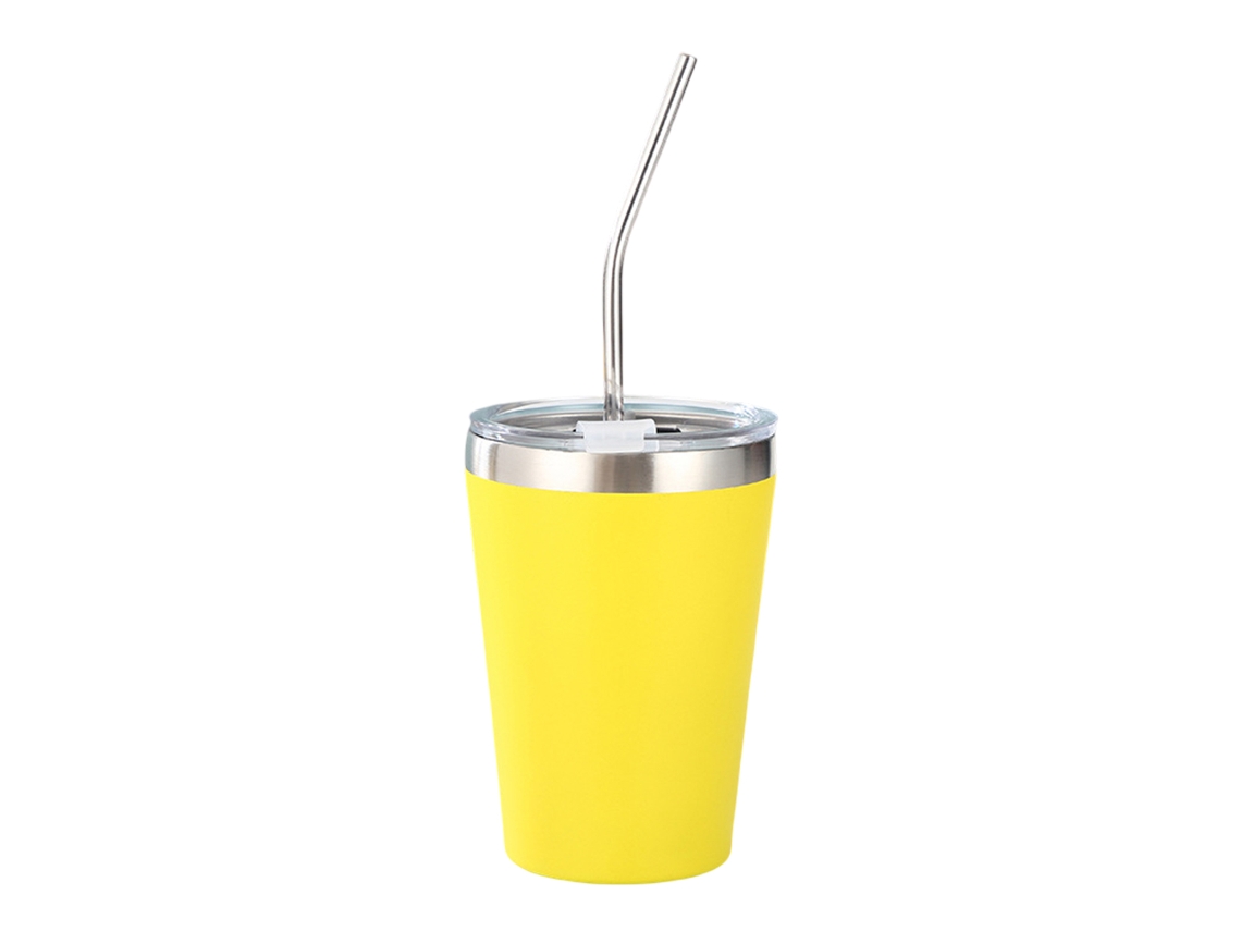 Vaso infantil de acero inoxidable de 12 oz con tapa hermética, pajita y funda de silicona, sin BPA, aislado
