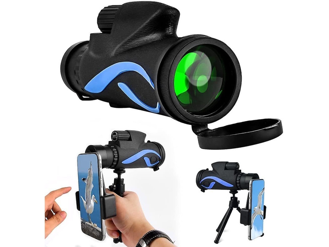 Telescopio monocular 12x50 para adultos, Bak4 Prism HD con soporte para teléfono inteligente, ideal para viajes, senderismo, conciertos, estadios, etc.