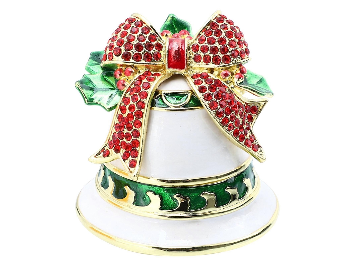 Joyero navideño con forma de campana, hecho de aleación metálica, ideal para manualidades navideñas y guardar regalos. Hengjian