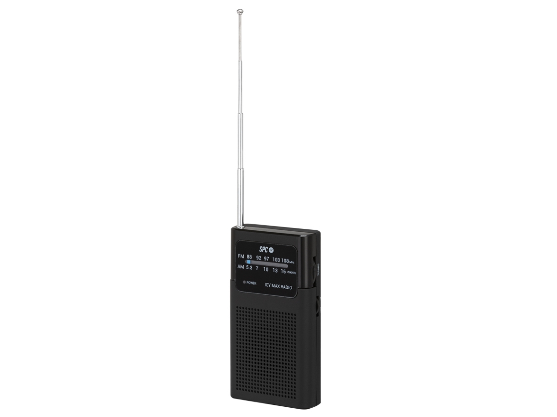 Radio SPC Icy Max (Analógico - AM/FM - Pilas - Negro)