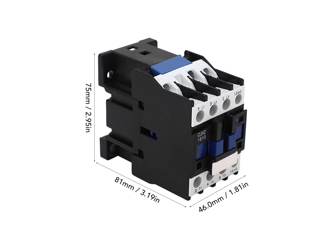 2026dz-contacto Ac De 3 Polos 18a Normalmente Abierto Contacto De Plata Rail Din Industrial Ac380v