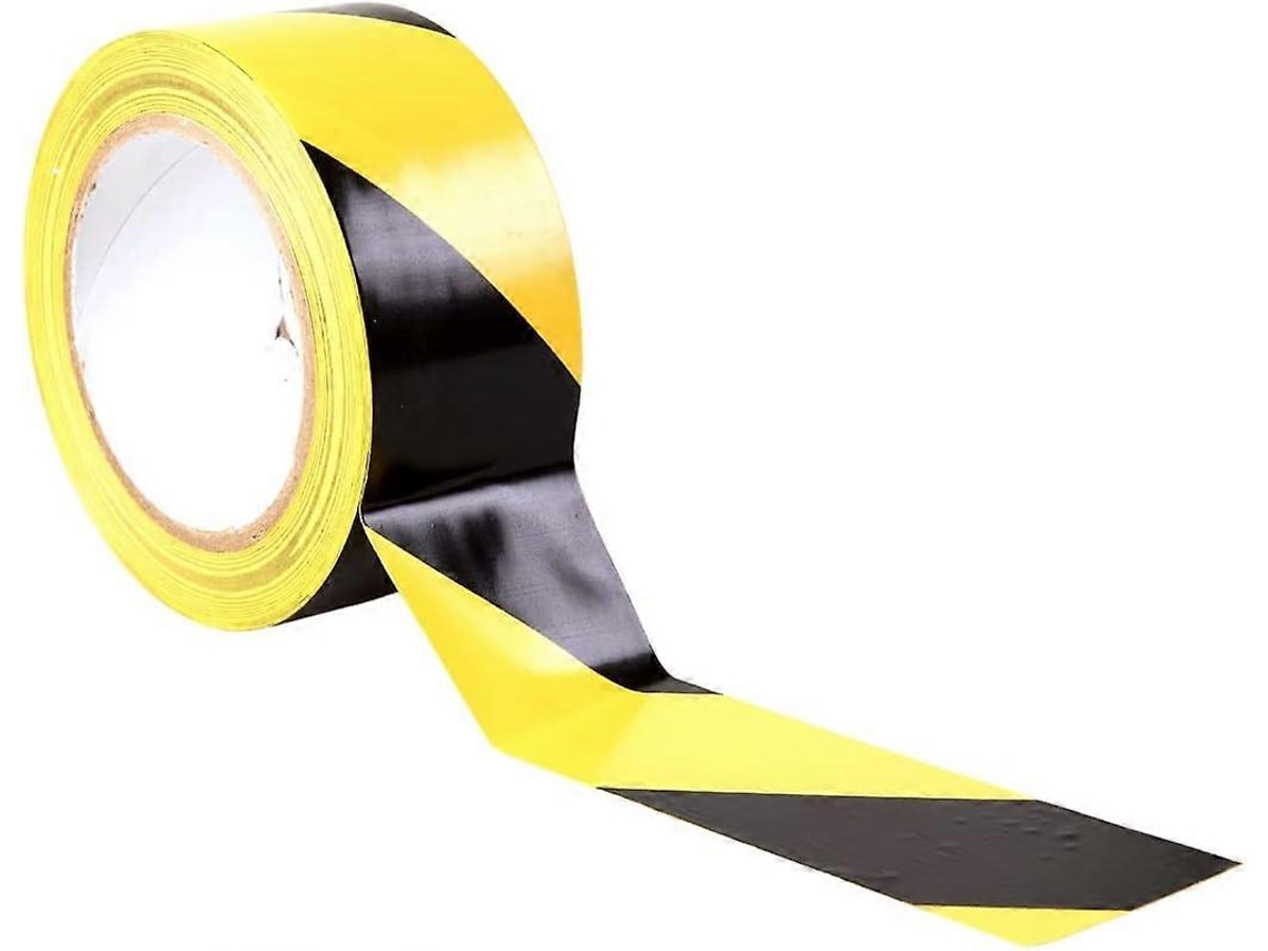 Cinta De Advertencia 48mm X 100m Rayas Negro/amarillo Para Marcado De Seguridad En Pisos Interior/exterior Resistente Uv Y Agua