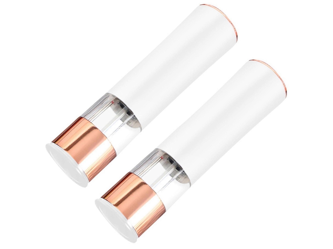 Molinillo de pimienta eléctrico automático Rosewell (2 piezas), molinillo de especias a batería con ajuste de molienda, color blanco