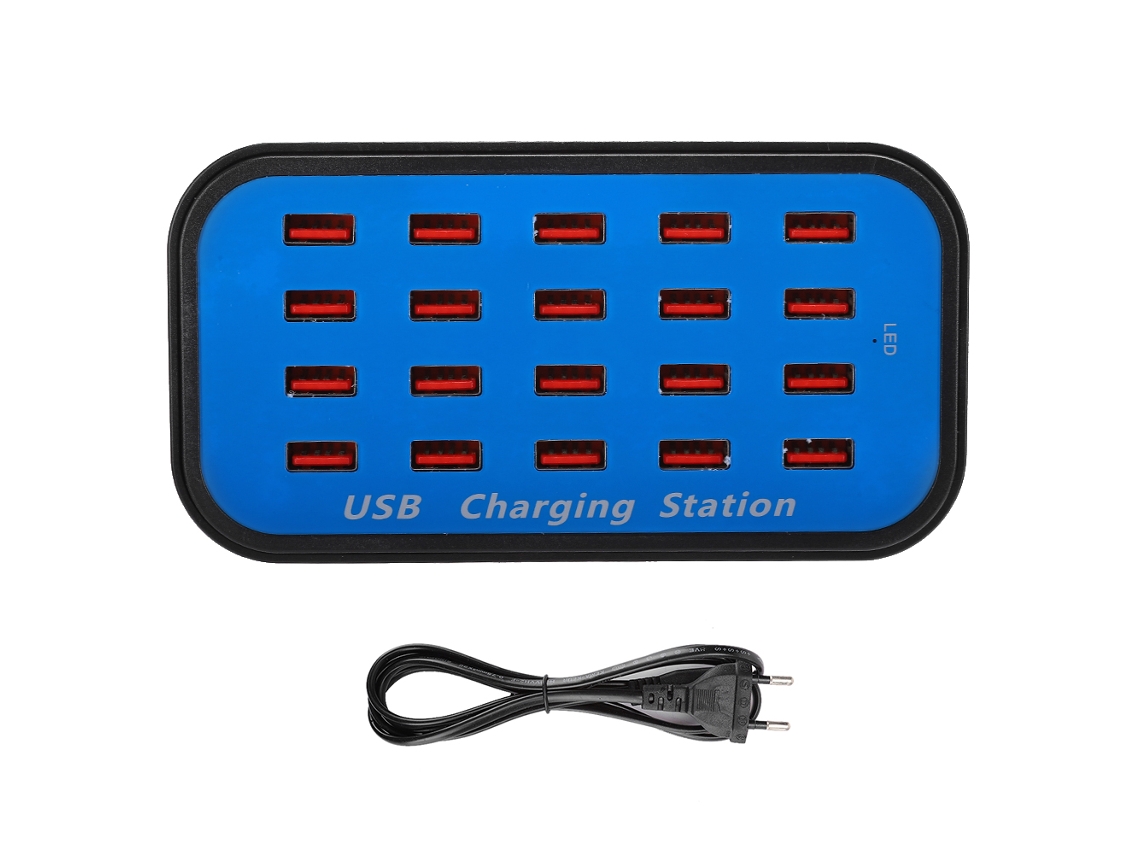 Concentrador Usb De 20 Puertos Con Carga Rápida Inteligente Y Estación De Carga Rápida De Alta Potencia