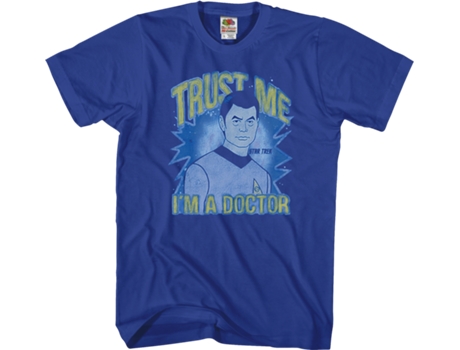 Camiseta Unisexo DEEPSTONE Trust Me I'm A Doctor Star Trek Azul real (M)