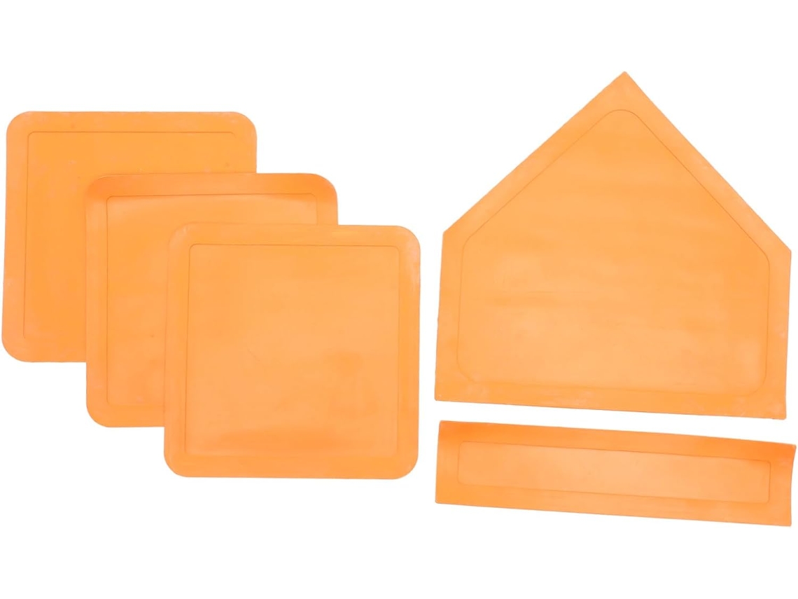 Kit De Béisbol Y Softbol De 5 Piezas Con Base De Goma Antideslizante Naranja.