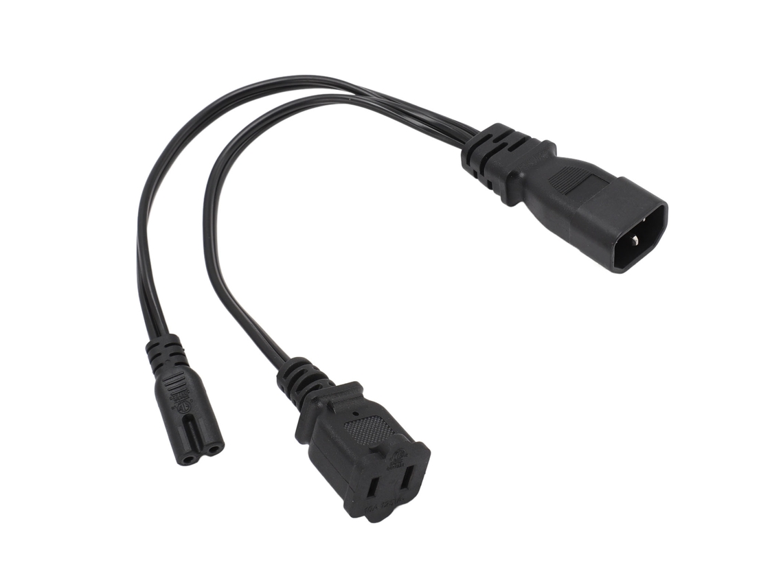 Cable Divisor En Y Plug And Play Iec320 C14 A C7 1-15r De 0,32 M Para Impresoras De Portátiles