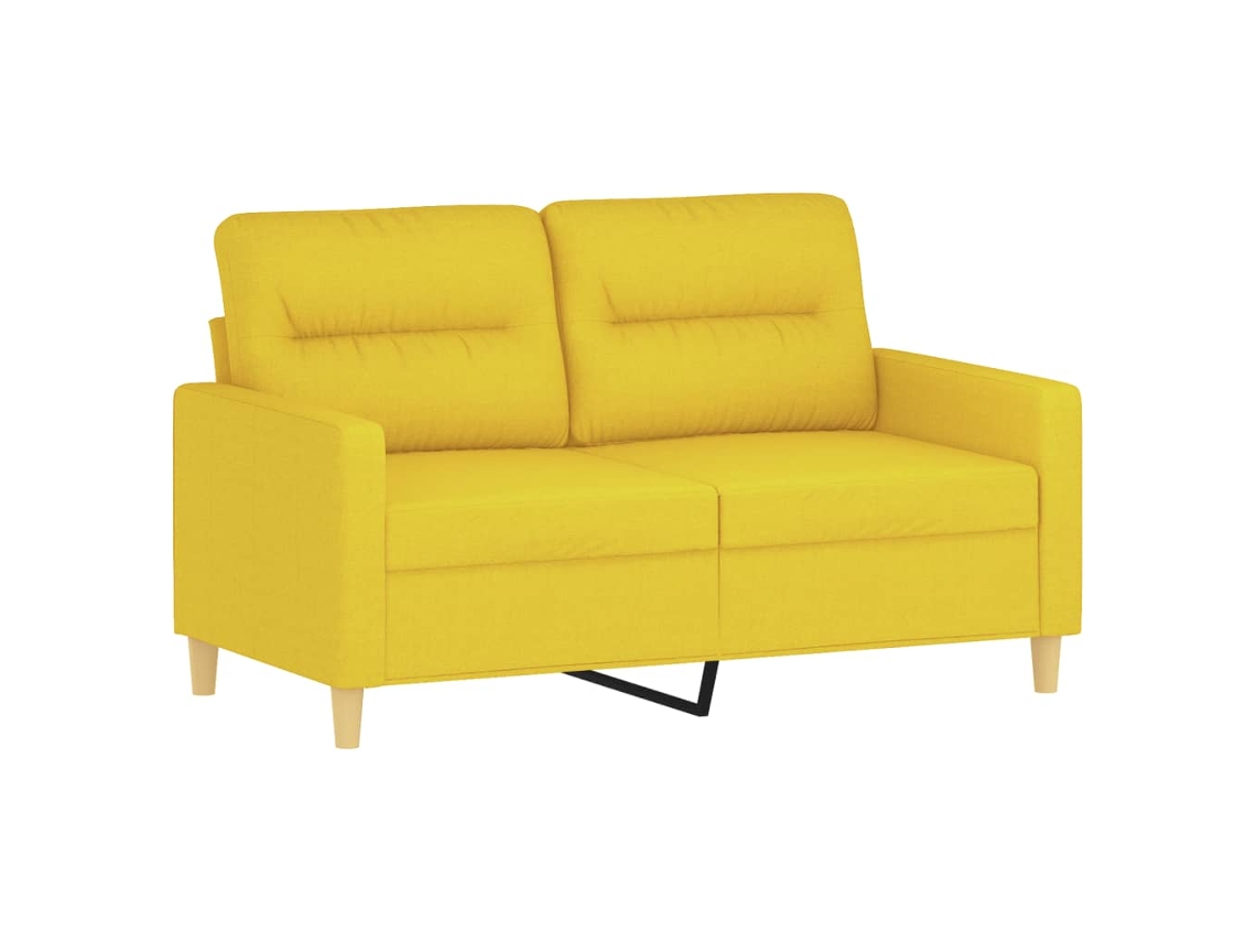 Juego De Sofás Con Cojines 2 Piezas Tela Amarillo Claro