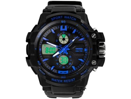 Relojes para hombres Reloj de pulsera deportivo impermeable al aire libre Relojes multifunción-Grande azul LUUCOZK