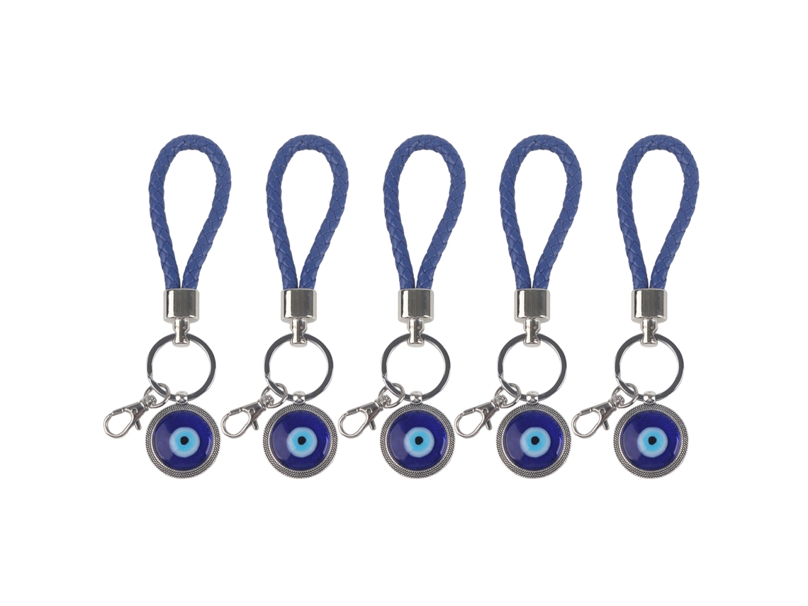 5 Llaveros De Ojo De La Suerte, Pulsera Amuleto Turca Azul, Regalo De Joyería Para Las Fiestas.