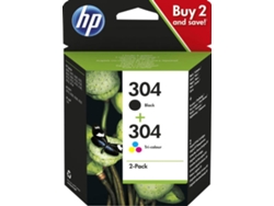 Pack de ahorro de 2 Cartuchos de Tinta Original HP 304  NEGRO TRICOLOR