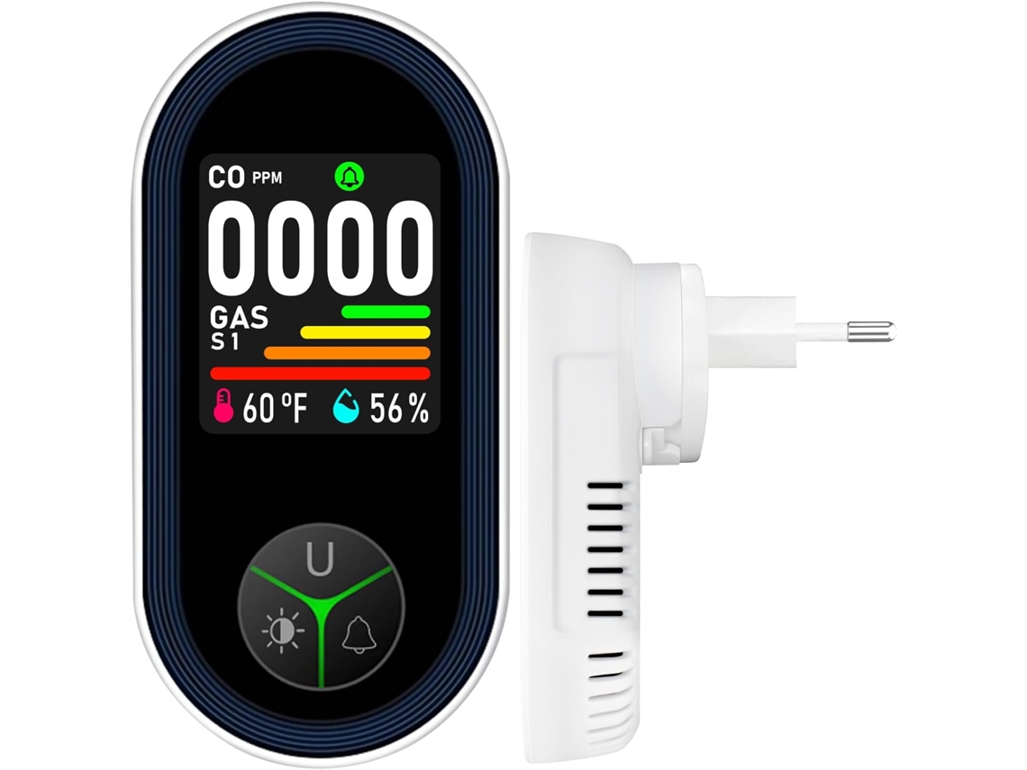 Detector Gas 4 En 1 Co Inflamable Temperatura Humedad