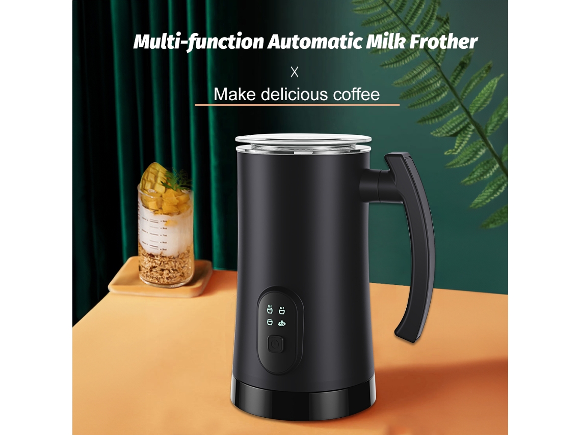 Espumador de leche eléctrico 4 en 1, 350 ml, con control táctil, 400 W, para café, latte, capuchino y chocolate caliente | Sin marca