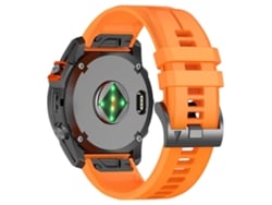 Bracelete Para Garmin (22mm) - Silicone - Liberação Rápida - Fivela De Aço Preta Laranja
