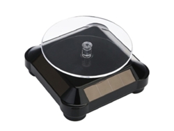 Solar Turk automatizado, versátil soporte de exhibición de 360°, compatible con múltiples fuentes de energía, incluyendo solar, batería AA e iluminación potente.
