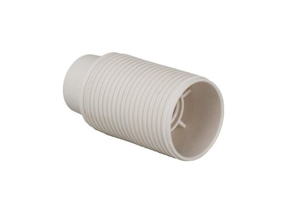 Portalámparas E14 2a 250v Cuerpo Roscado Blanco